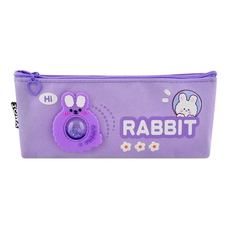 rabbit pencil box pouch, purple, h 522 main image