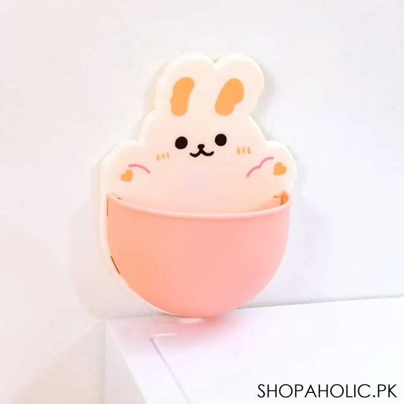 rabbit wall storage box for mobile phone plug, toothpaste & toothbrush holder image2