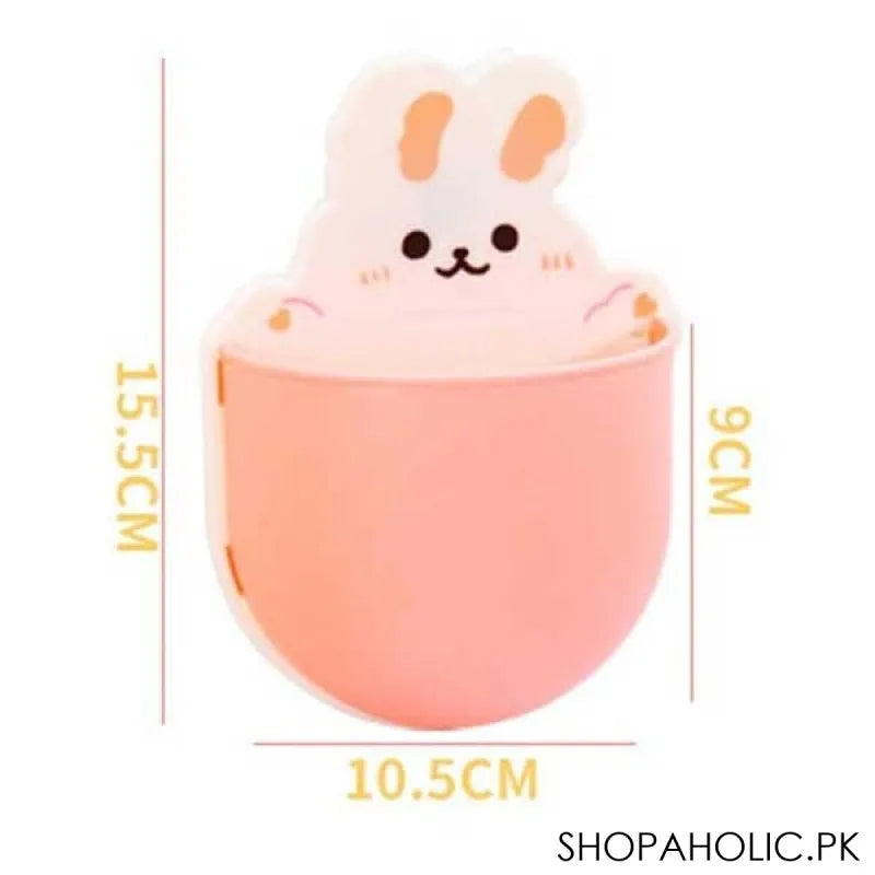 rabbit wall storage box for mobile phone plug, toothpaste & toothbrush holder image3