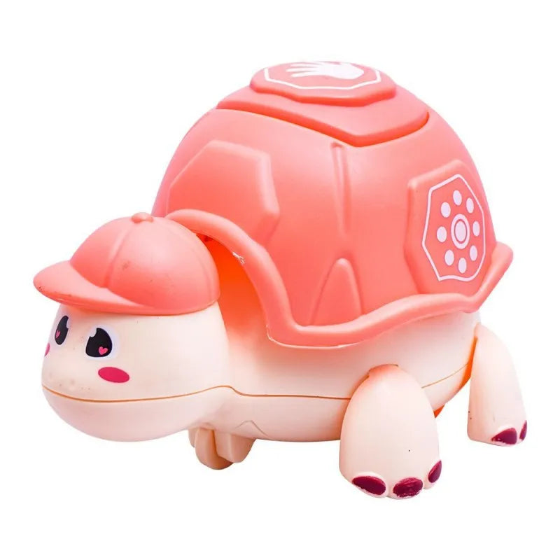 rabia toys cute little turtle with light & music pink, hy 721 image2