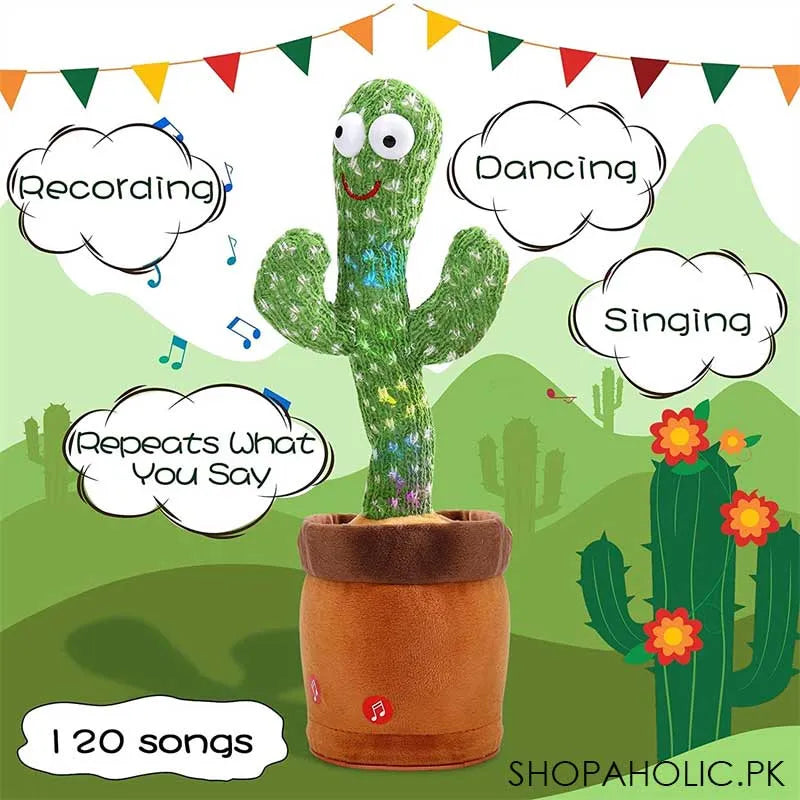 rechargeable  dancing cactus plush talkative kids toy image2