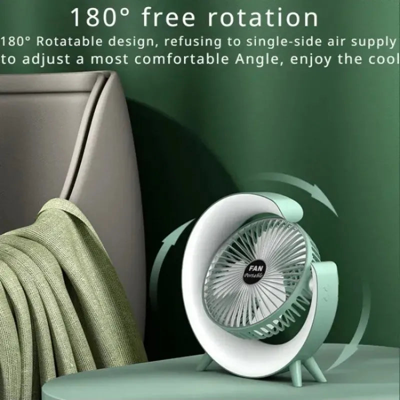 rechargeable desktop fan with colorful led light image4