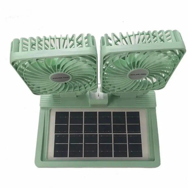 rechargeable double desktop solar fan image4