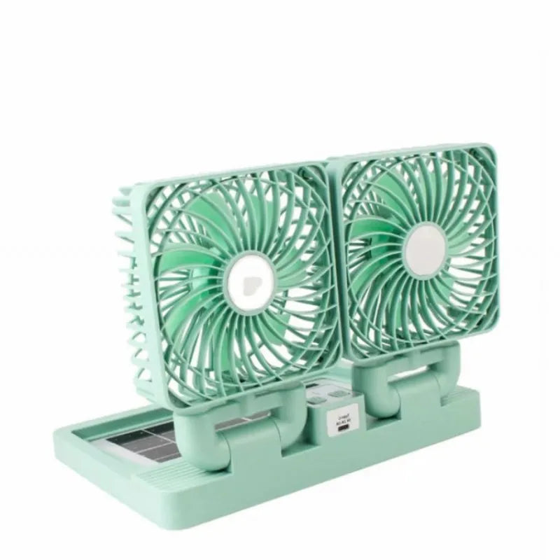 rechargeable double desktop solar fan main image