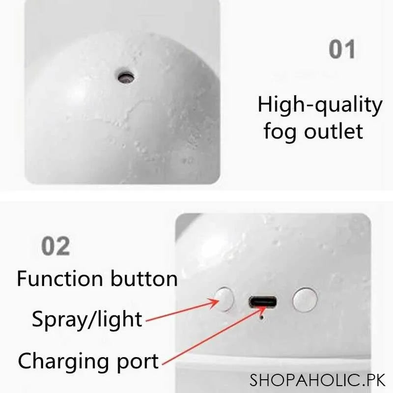 rechargeable led ultrasonic air humidifier diffuser lamp with colorful changing light and wooden stand image5