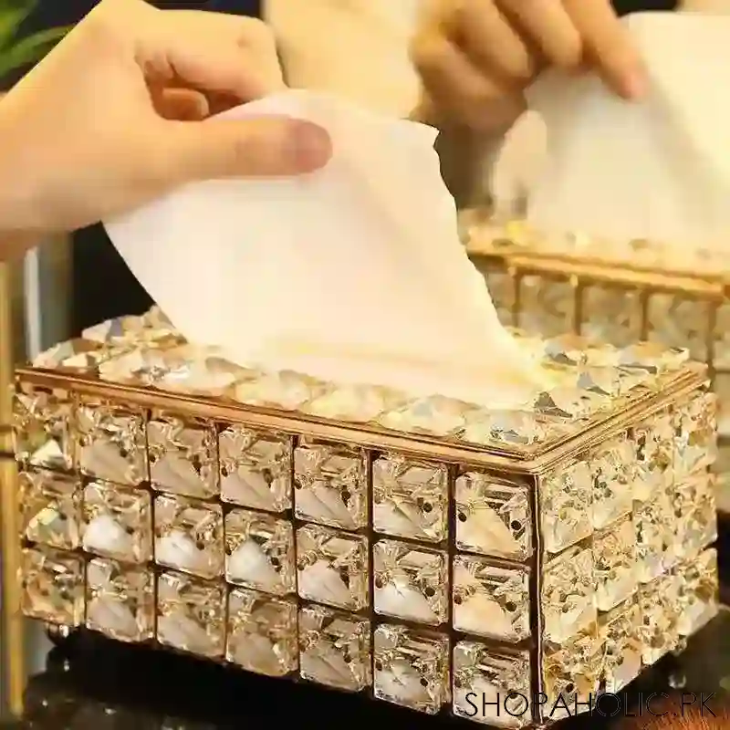 rectangular crystal rhinestone tissue box image3