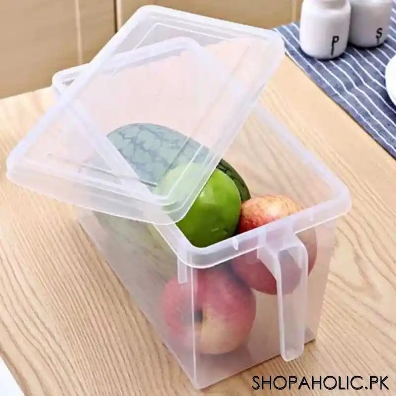 rectangular multifunctional food storage container with handle and cover main image