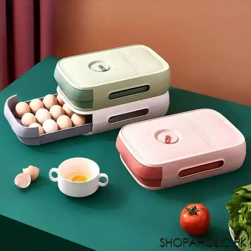 refrigerator large capacity rolling egg storage box image2