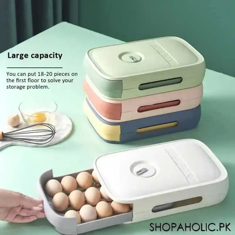 refrigerator large capacity rolling egg storage box image3