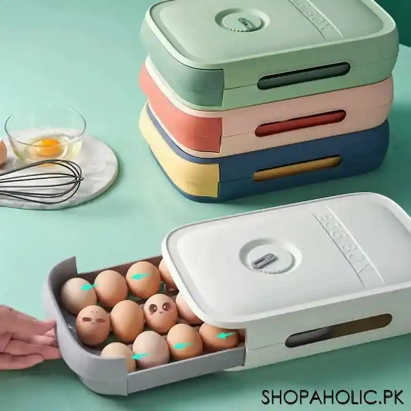 refrigerator large capacity rolling egg storage box main image