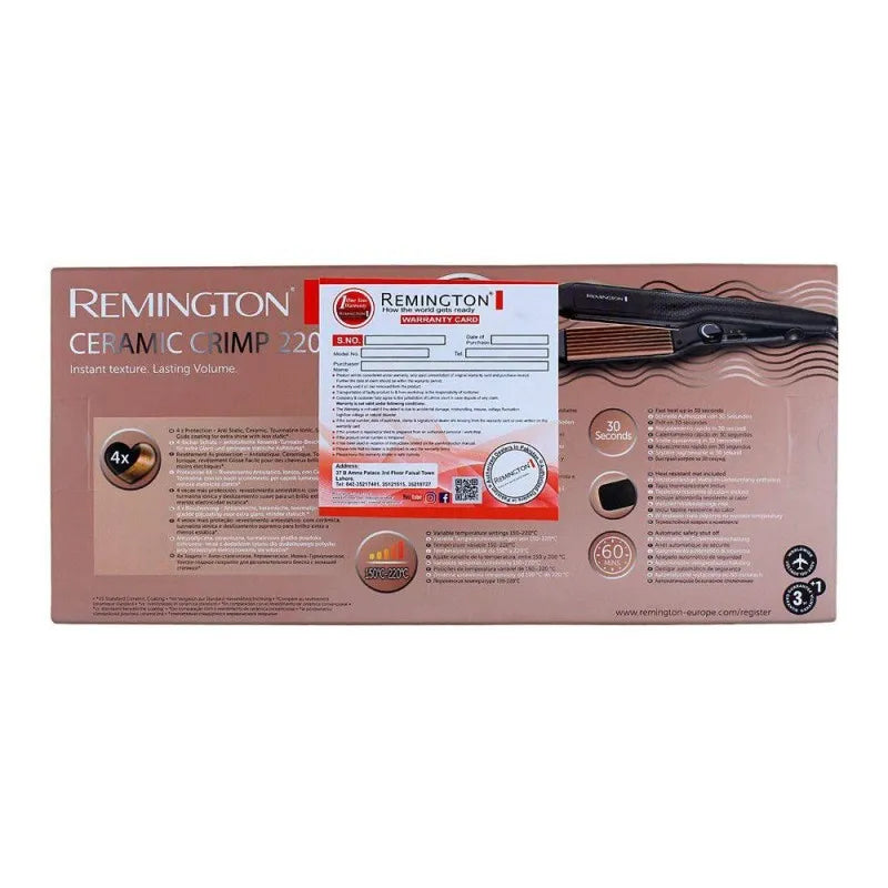 remington ceramic crimp 220 hair straightener s3580 image2