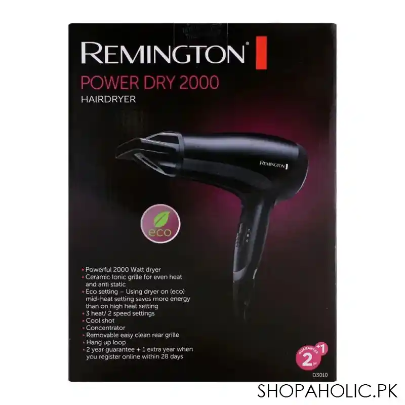 remington ceramic power ionic grille hair dryer d3010 image3