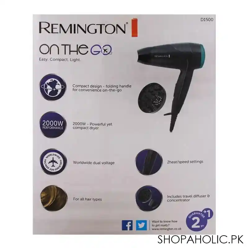 remington compact travel hair dryer d1500 image3