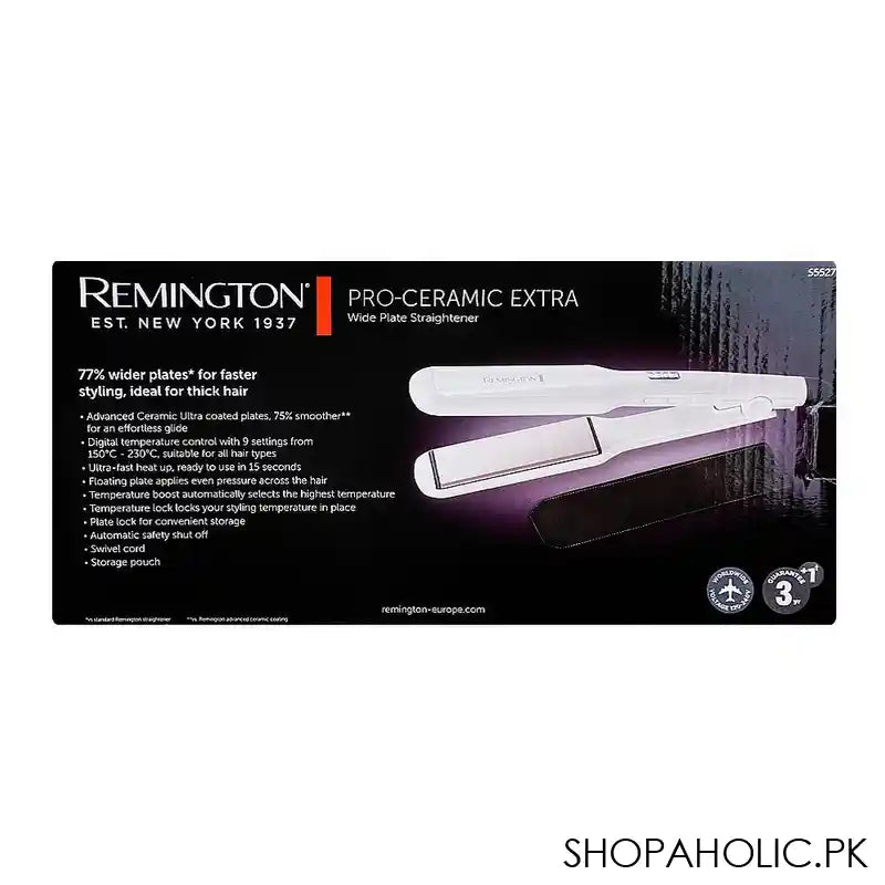 Remington Pro-Ceramic Extra Wide Plate Hair Straightener, S-5527 - Image 4