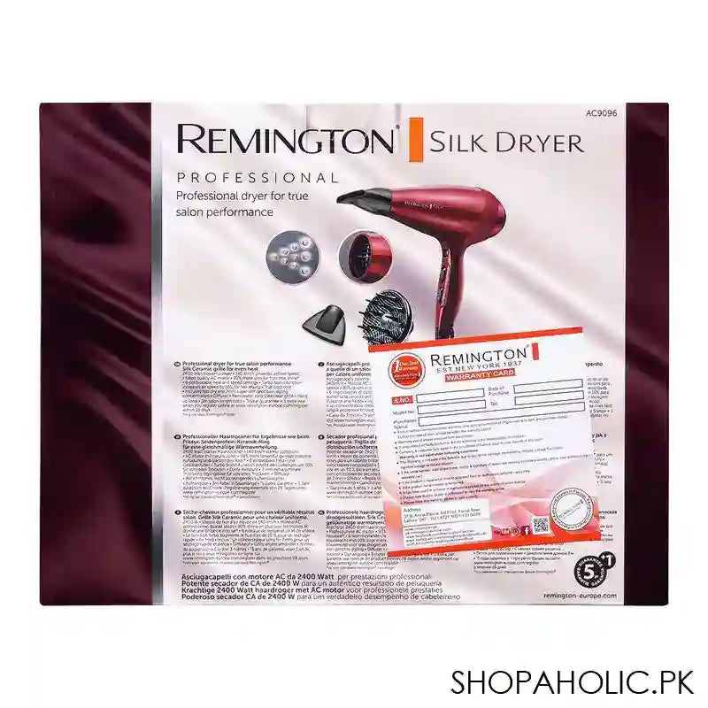 Remington Professional Silk Hair Dryer, 2400W, AC9096 - Image 4