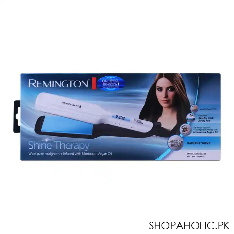 Remington Shine Therapy Wide Plate Hair Straightener, S8550 - Main Image