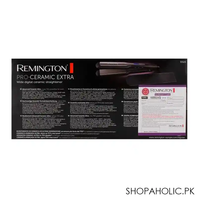 remington straight extra wide plates advanced ceramic hair straightener s5525 image3