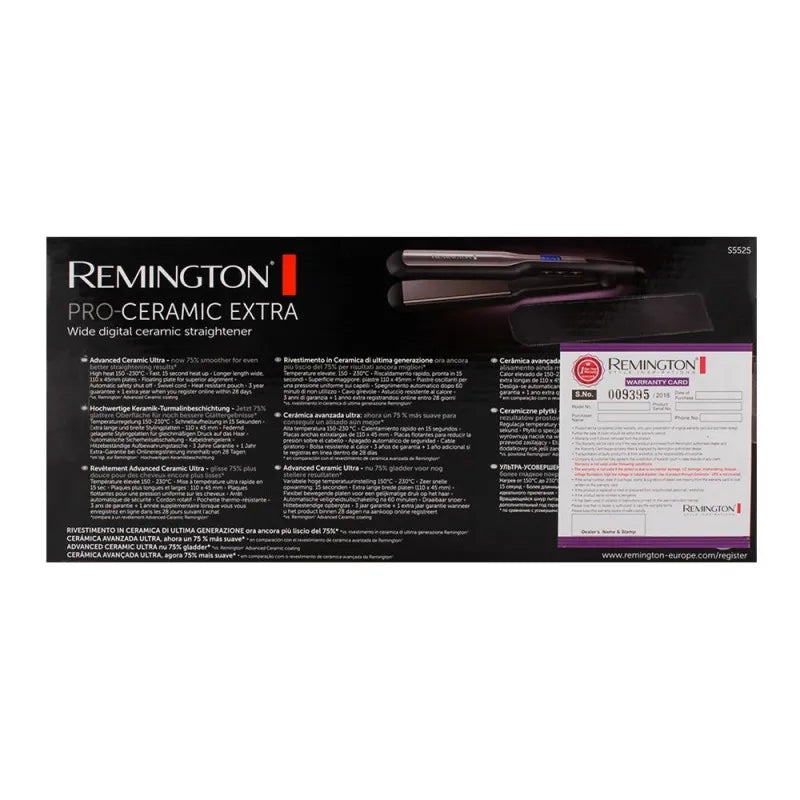 remington straight extra wide plates advanced ceramic hair straightener s5525 image3