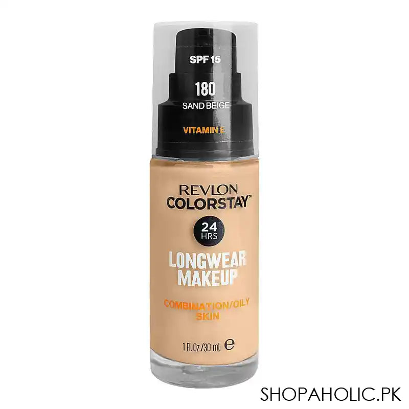 Revlon Colorstay 24H Matte Finish Foundation, Combination/Oily Skin, SPF 15, 180 Sand Beige - Main Image