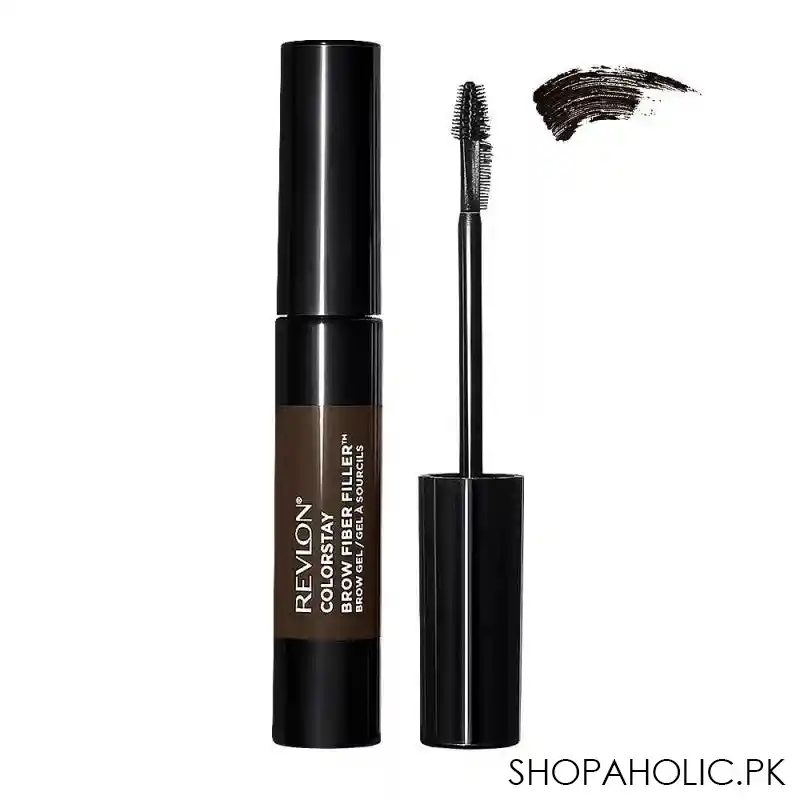 revlon colorstay brow fiber filler brow gel, 305 dark brown main image