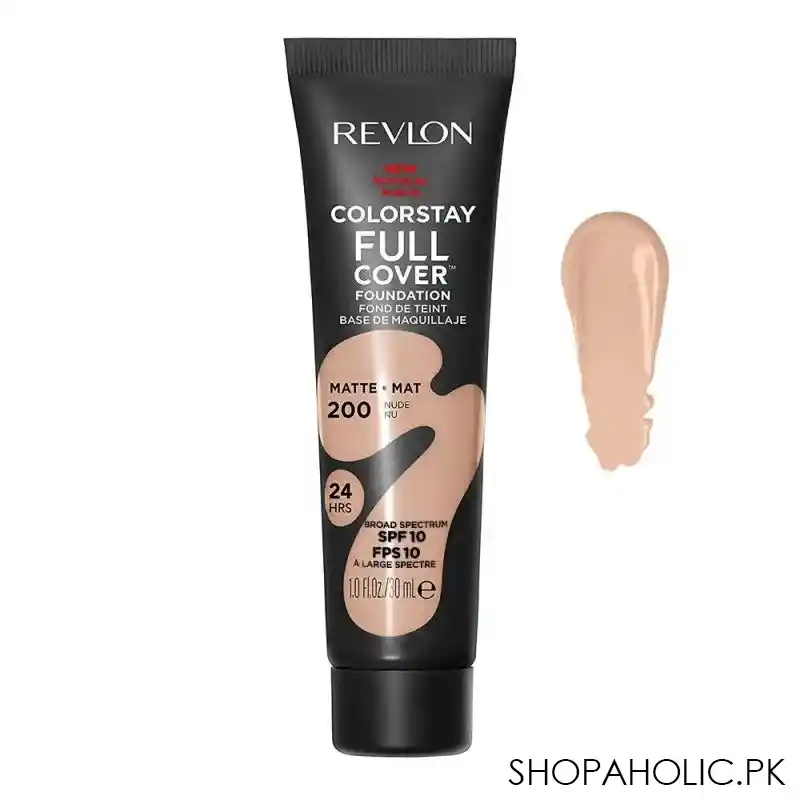 revlon colorstay full coverage matte foundation, 200 nude main image