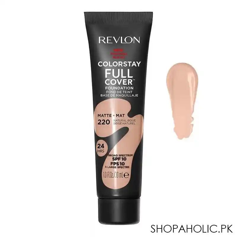 revlon colorstay full coverage matte foundation, 220 natural beige main image