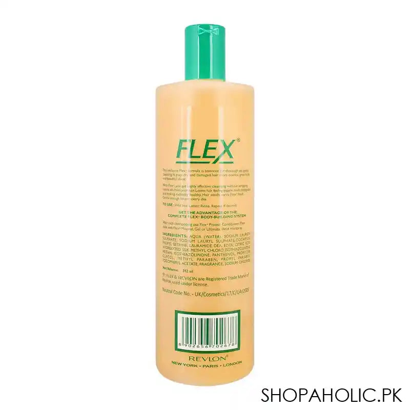 Revlon Flex Gentle Cleansing Protein Shampoo, Body Building, Dry/Damaged Hair, 592ml - Image 3