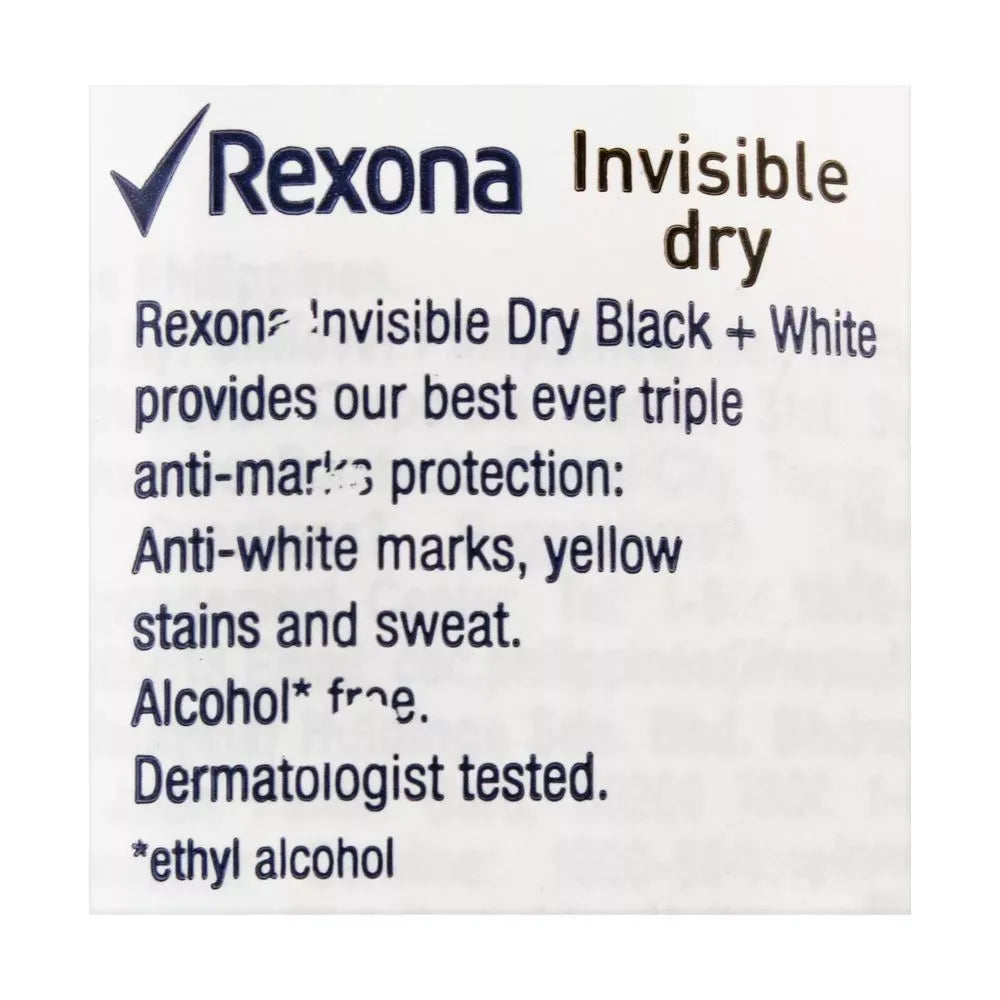 rexona motion sense invisible dry black + white roll on deodorant, 50ml image3