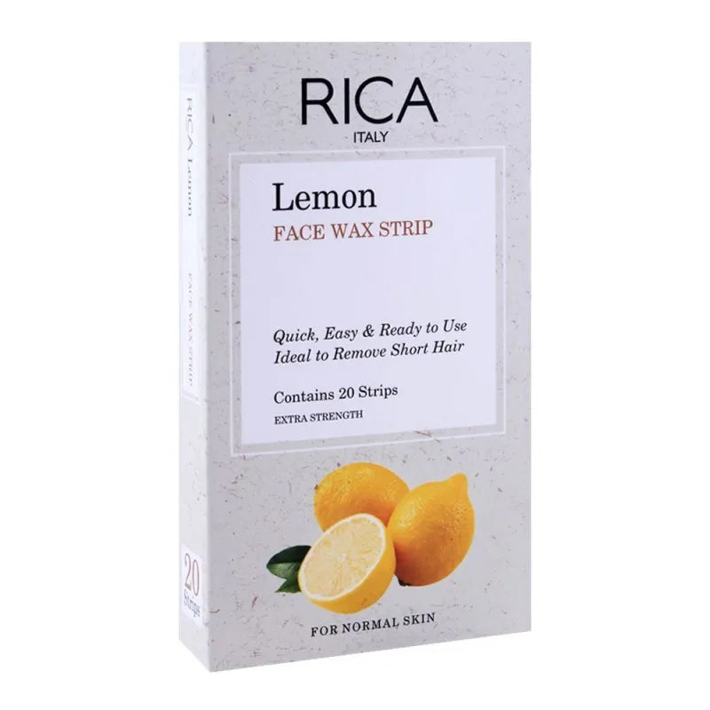 rica lemon face wax strip, 20 pack, for normal skin main image