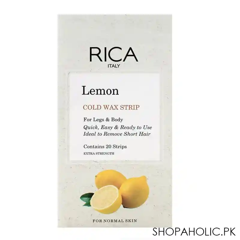 rica lemon legs & body normal skin cold wax strip 20 pack main image