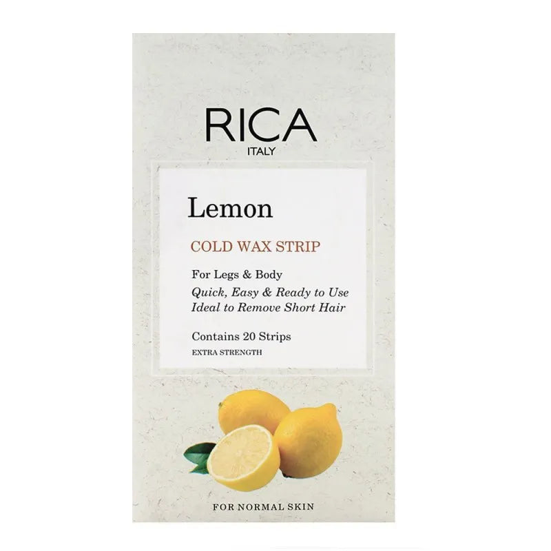 rica lemon legs & body normal skin cold wax strip 20 pack main image