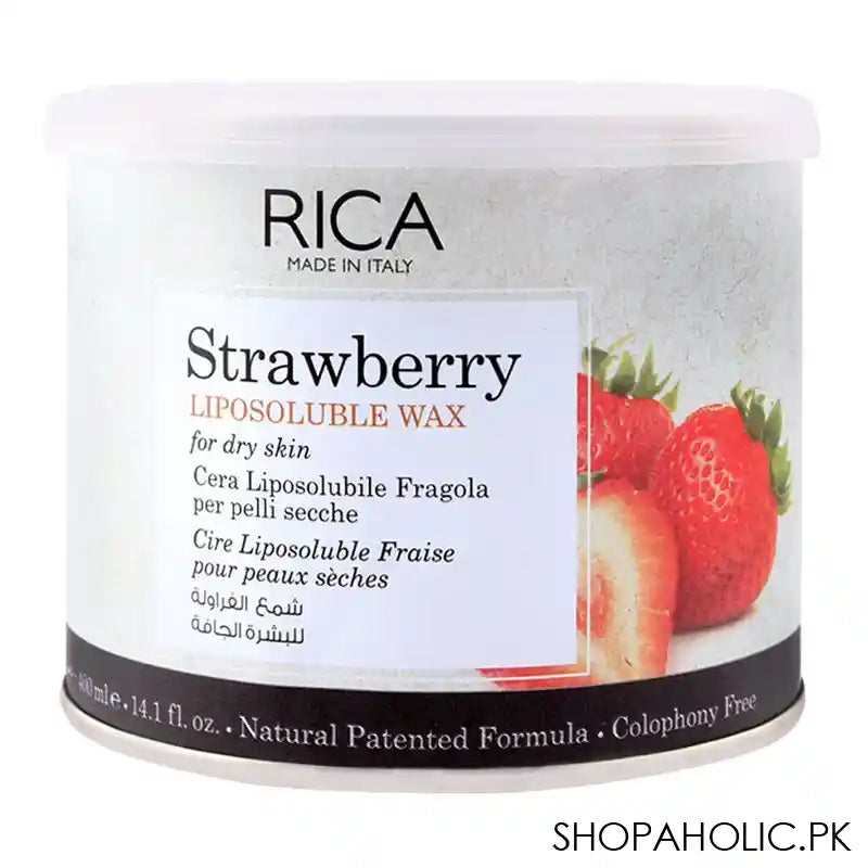 RICA Strawberry Dry Skin Liposoluble Wax 400ml - Main Image