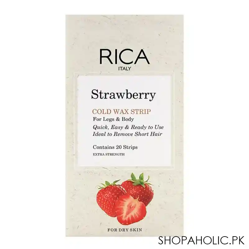 rica strawberry legs & body dry skin cold wax strip 20 pack main image