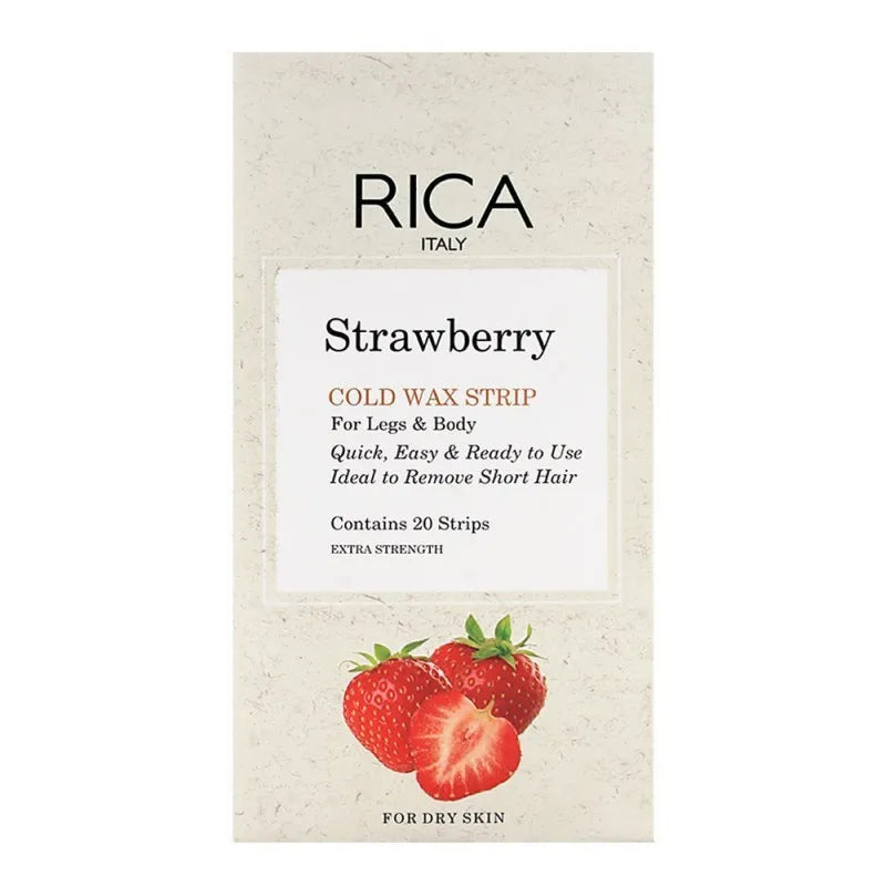 rica strawberry legs & body dry skin cold wax strip 20 pack main image