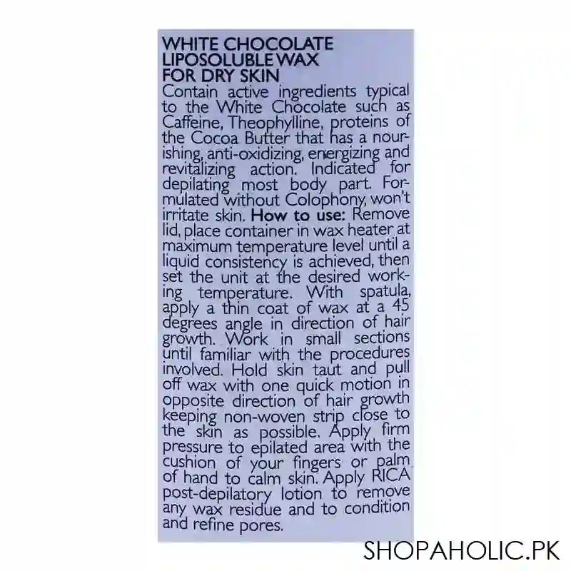 RICA White Chocolate Liposoluble Wax, For Dry Skin, 800ml - Image 2