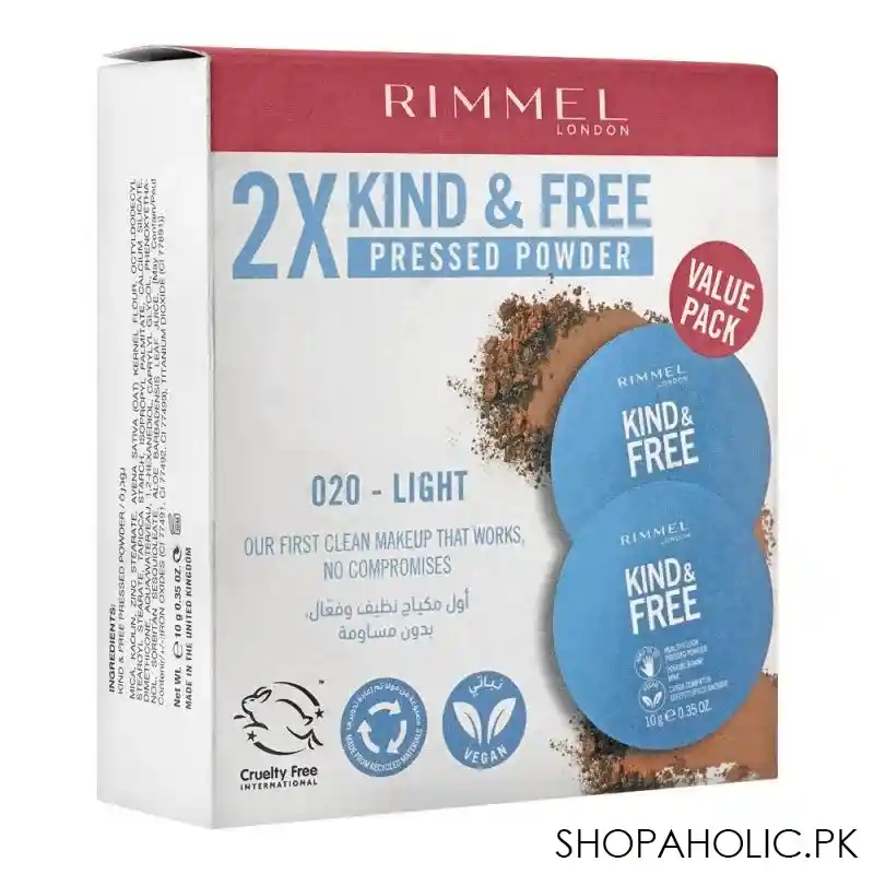 rimmel 2x kind & free pressed powder, light, value pack, 020 image4