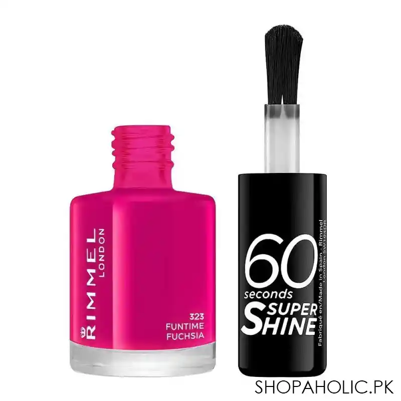 rimmel 60 second nail polish, 323 funtime fuchsia image2