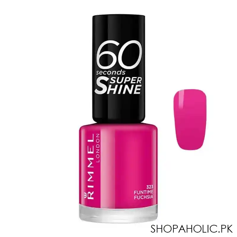 rimmel 60 second nail polish, 323 funtime fuchsia main image