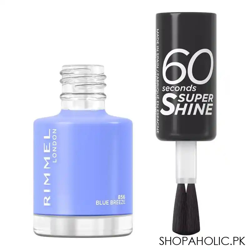 Rimmel 60 Second Super Shine Nail Polish, 856 Blue Breeze - Main Image