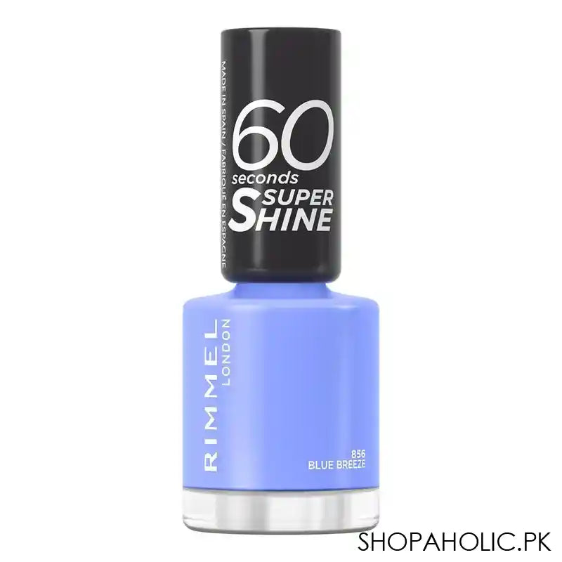 Rimmel 60 Second Super Shine Nail Polish, 856 Blue Breeze - Image 4