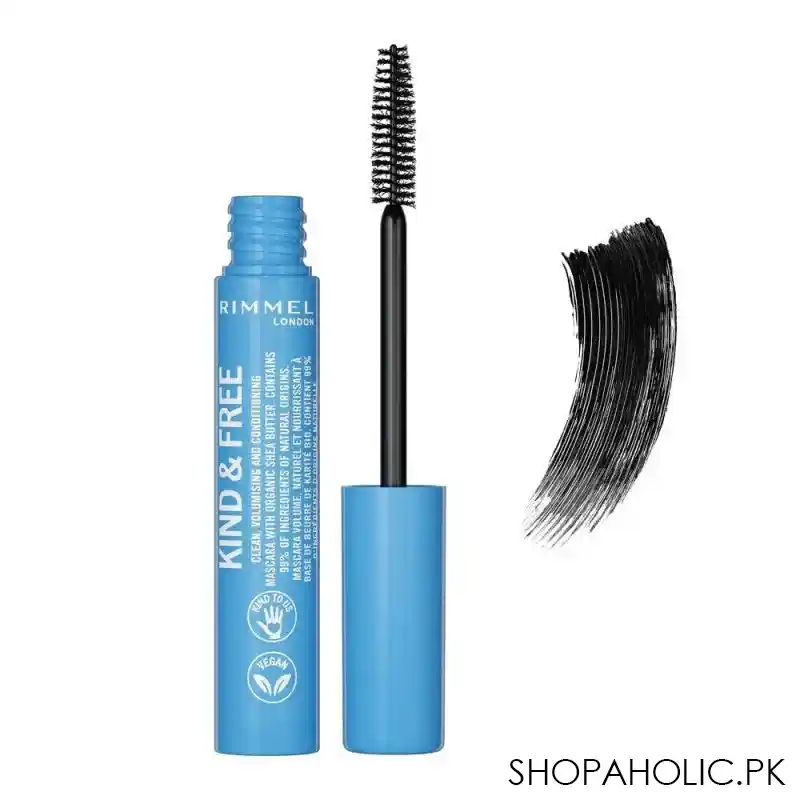 rimmel kind & free clean, volumising and conditioning mascara, 001, black main image