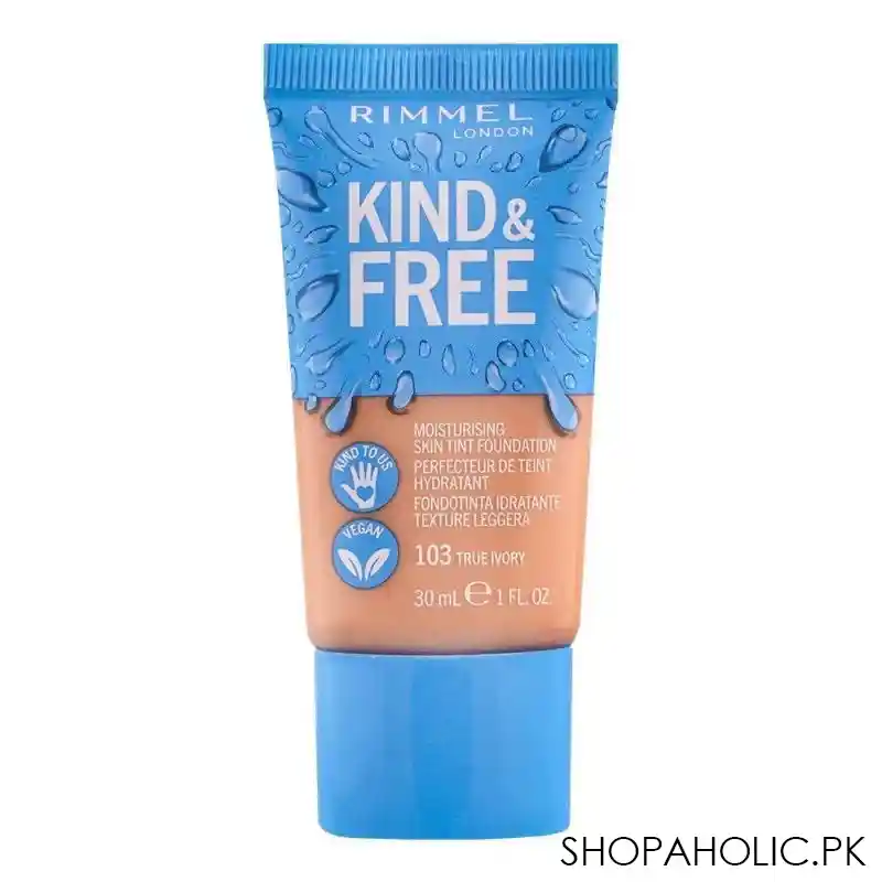 rimmel kind & free moisturizing skin tint foundation, 103, true ivory, 30ml main image