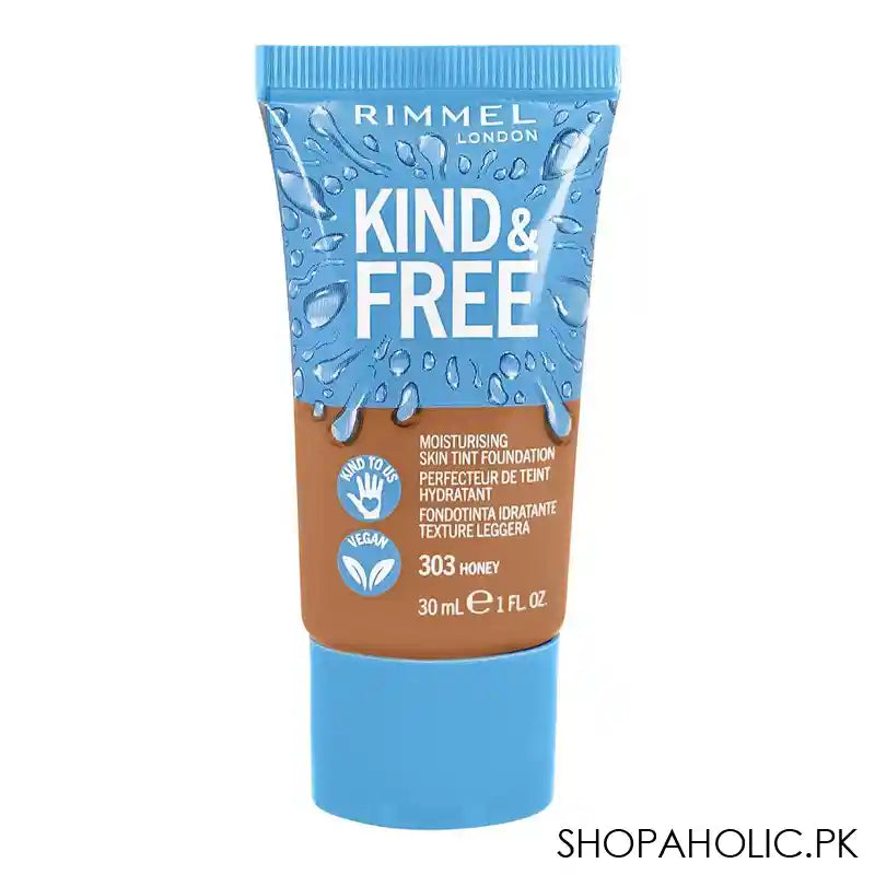 Rimmel Kind & Free Moisturizing Skin Tint Foundation, 303 Honey, 30ml - Main Image