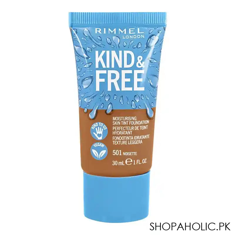 Rimmel Kind & Free Moisturizing Skin Tint Foundation, 501 Noisette, 30ml - Main Image