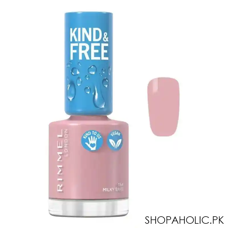 rimmel kind & free nail polish, 154 milky bare main image