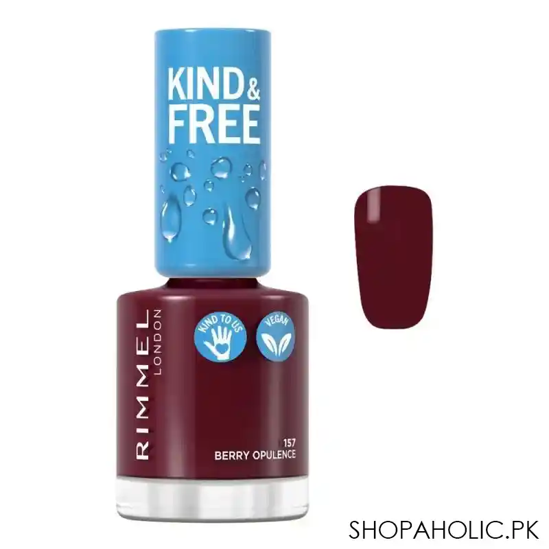 rimmel kind & free nail polish, 157 berry opulence main image