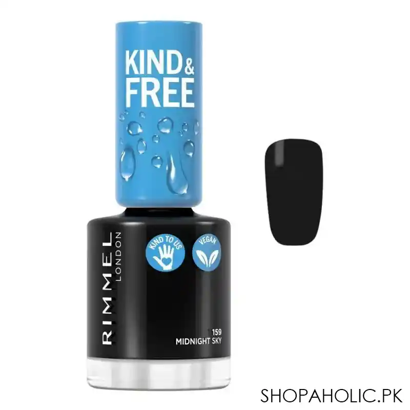 rimmel kind & free nail polish, 159 midnight sky main image