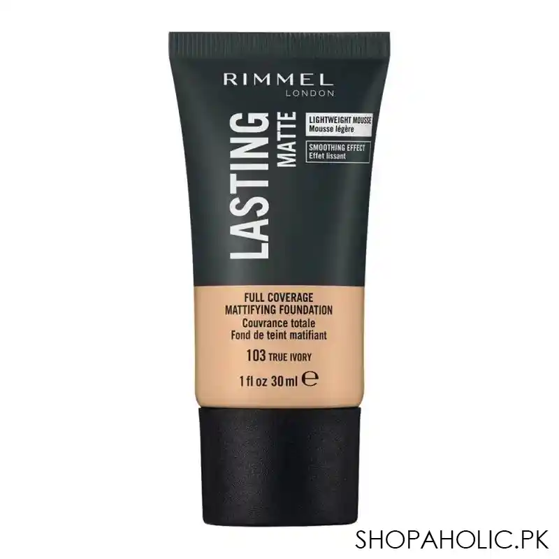 rimmel lasting matte foundation, 103 true ivory main image