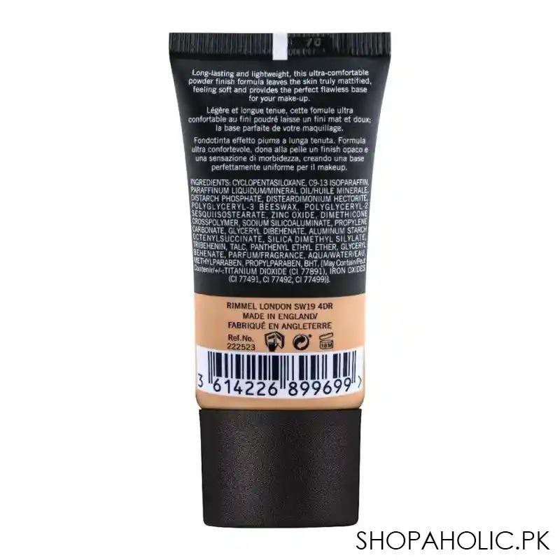 rimmel lasting matte foundation, 203 true beige image2