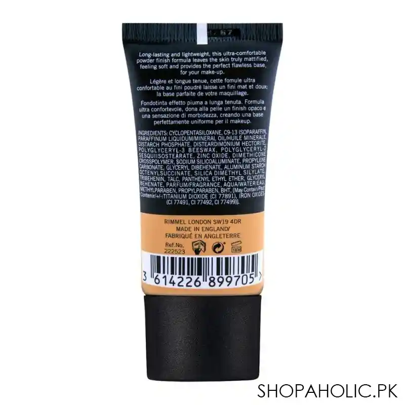 rimmel lasting matte foundation, 305 buff image2